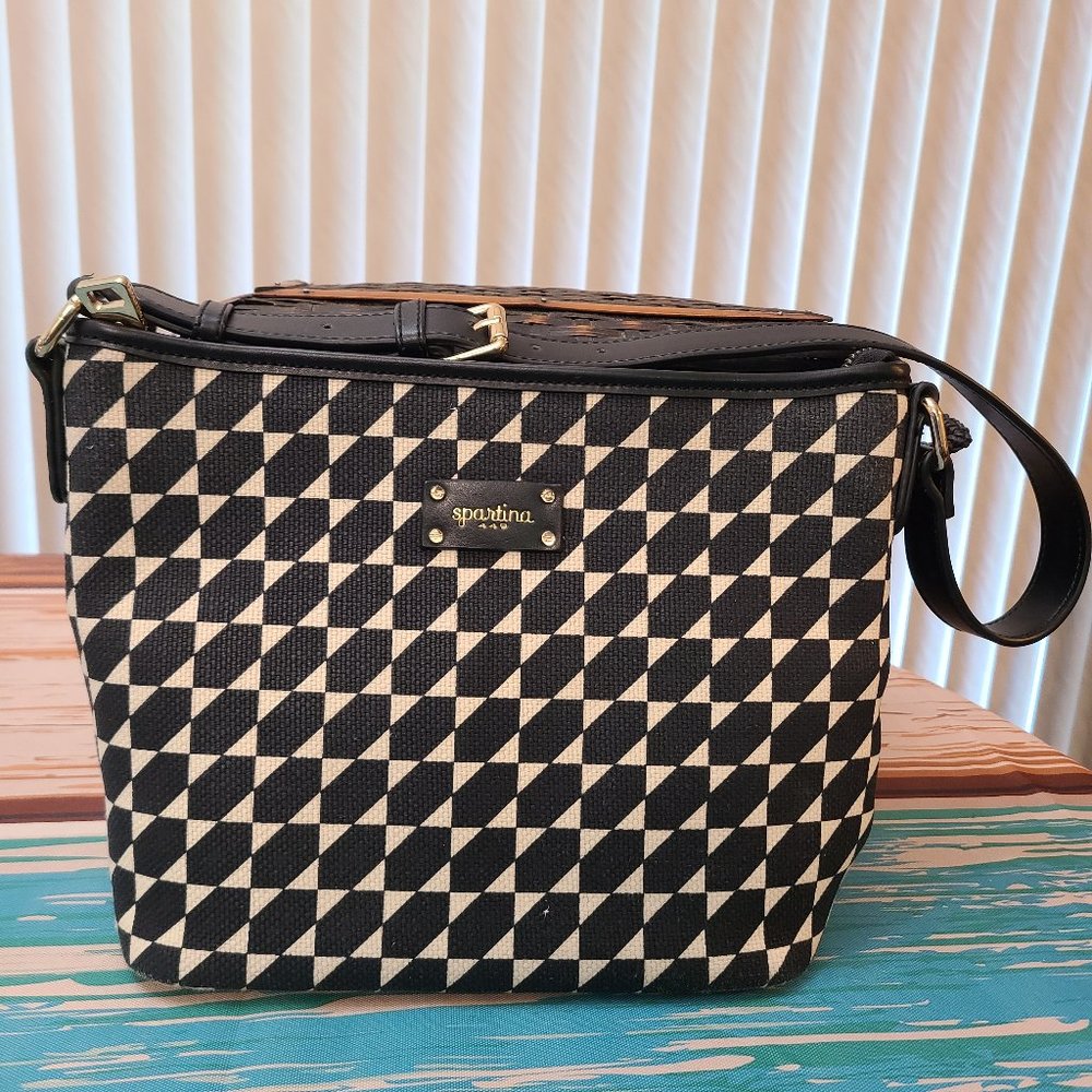 Spartina 449 Daufuskie Island Rhett Piper Houndstooth Hobo Tote Handbag Purse